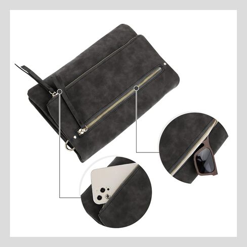 Freie Liebe المرأة محفظة كروس مع محفظة صغيرة للعملة المعدنية حقيبة صغيرة جيوب متعددة محفظة الهاتف الخليوي حقيبة يد in Kuwait