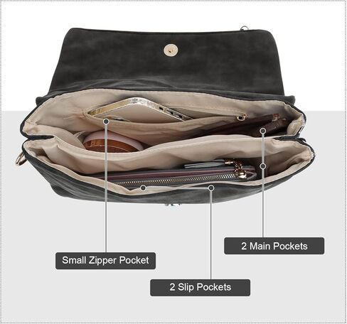 Freie Liebe المرأة محفظة كروس مع محفظة صغيرة للعملة المعدنية حقيبة صغيرة جيوب متعددة محفظة الهاتف الخليوي حقيبة يد in Kuwait