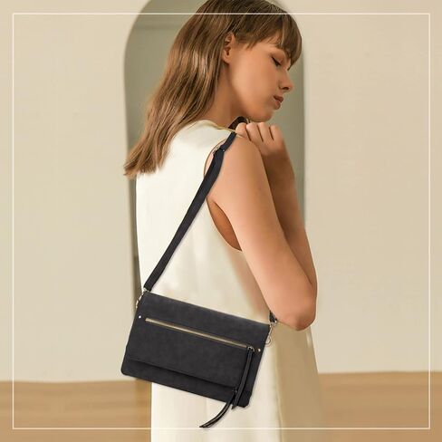 Freie Liebe المرأة محفظة كروس مع محفظة صغيرة للعملة المعدنية حقيبة صغيرة جيوب متعددة محفظة الهاتف الخليوي حقيبة يد in Kuwait