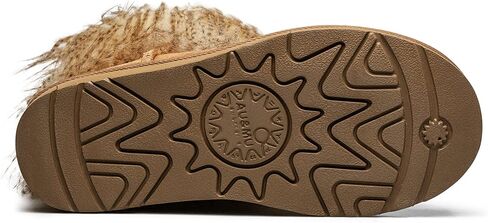 AUMU Women's Faux Fur Boot Furry Fluffy Short Snow Boot Sheep Insole in Saudi Arabia