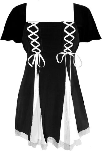 Dare to Wear Gemini Princess S/S Corset Top: Victorian Gothic Women's Babydoll Chemise for Everyday Halloween Cosplay in Saudi Arabia