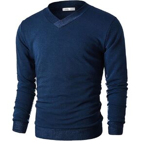 Ohoo Mens Slim Fit V Neck Pullover Sweater Lightweight Long Sleeve Casual Business Dress Sweater in Kuwait