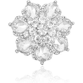 chaoyite Flower Shape Crystal Cocktail Stretch Ring Party Prom Floral Statement Elastic Ring for Women in Saudi Arabia