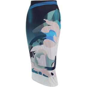 ZAFUL Women's Casual Side Slit Midi Skirts Sexy Bodycon Ruched Elastic High Waist Pencil Skirt