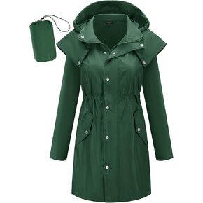 سترات المطر الطويلة للنساء من Avoogue مقاومة للماء وخفيفة الوزن وغطاء للرأس وقابلة للتعبئة ومعاطف مطر قابلة للفصل in Kuwait