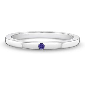 In Season Jewelry 925 Sterling Silver Cubic Zirconia Ring Band For Baby Girls to Pre-Teens Sizes 2, 3, 4 & 5 - Simple Ring Bands For Little Girls