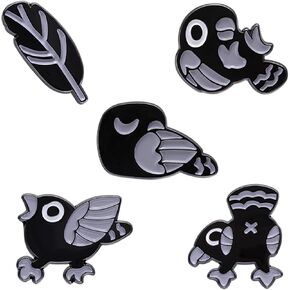 Black Bird Enamel Pins for Women Kids Cute Animal Enamel Brooch Pins for Jackets Clothes Naughty Bird Enamel Brooch Badge DIY Accessories Décor in Kuwait