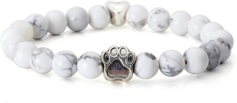 Jovivi Vintage Lava Stone Healing Power Crystal Dog Paw Charm Elastic Stretch Beaded Bracelets in Saudi Arabia