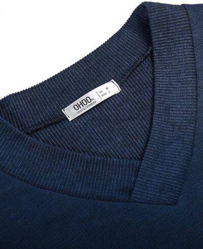 Ohoo Mens Slim Fit V Neck Pullover Sweater Lightweight Long Sleeve Casual Business Dress Sweater in Kuwait