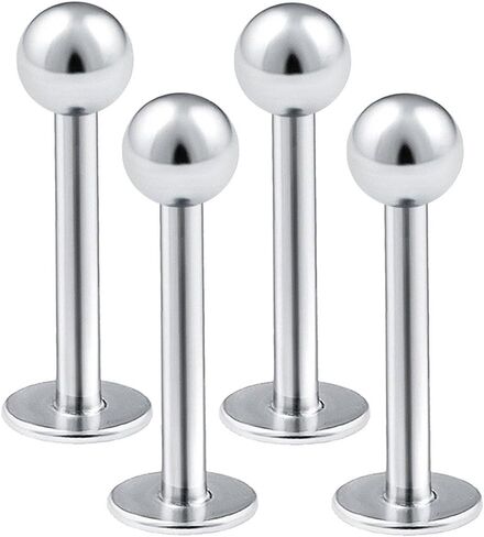 Bodyjewellery 4 قطعة 14 جرام Labret ترصيع الشفاه الدائري ثعبان العنكبوت لدغة إلى الأمام اللولب مونرو داليا الداخلية محارة الجراحية الصلب 4 مللي متر الكرة اختيار حجم in Saudi Arabia