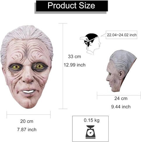 قناع بيستاسك للهالوين زومبي المخيف لرجل يبلغ من العمر، دعائم زي كيميائي حيوي، قناع مزحة شيطان زومبي للبالغين in Kuwait