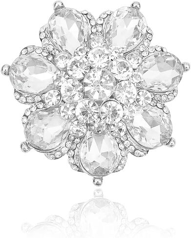 chaoyite Flower Shape Crystal Cocktail Stretch Ring Party Prom Floral Statement Elastic Ring for Women in Saudi Arabia