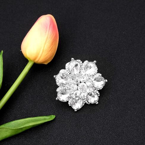chaoyite Flower Shape Crystal Cocktail Stretch Ring Party Prom Floral Statement Elastic Ring for Women in Saudi Arabia
