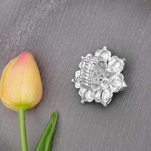 chaoyite Flower Shape Crystal Cocktail Stretch Ring Party Prom Floral Statement Elastic Ring for Women in Saudi Arabia