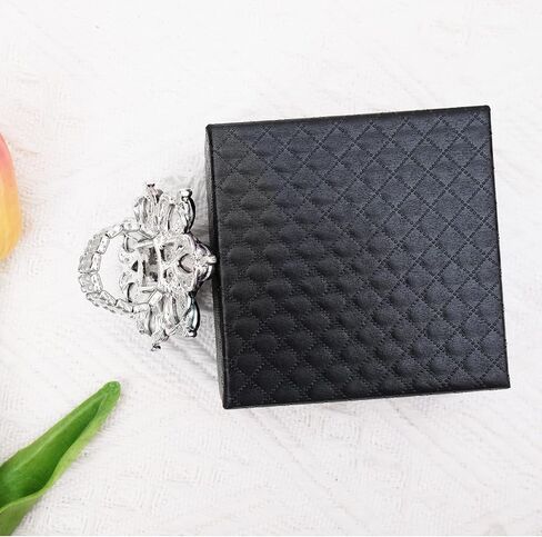 chaoyite Flower Shape Crystal Cocktail Stretch Ring Party Prom Floral Statement Elastic Ring for Women in Saudi Arabia