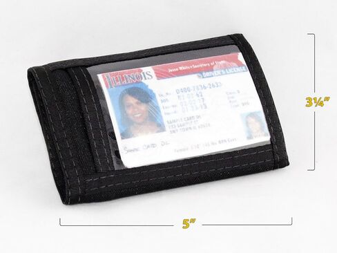 محفظة ثلاثية الطي من النايلون RFID من قوس قزح كاليفورنيا مع نافذة خارجية وداخلية لبطاقة الهوية in Saudi Arabia