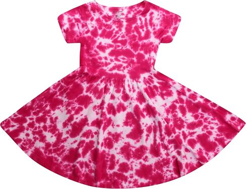 Just Love Girls Twirl Dress Girls Short Sleeve Twirly Skater Dress Tie Dye in Saudi Arabia