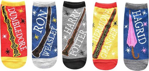 Harry Potter Character Wands Designs Juniors/Womens 5 Pack Ankle Socks in Saudi Arabia