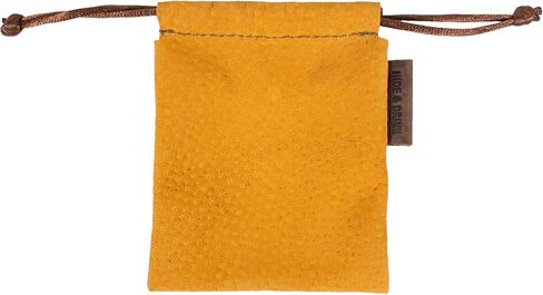 Hide & Drink, Multipurpose Small Coin Bag Handmade from Sheepskin (Orange) in Saudi Arabia