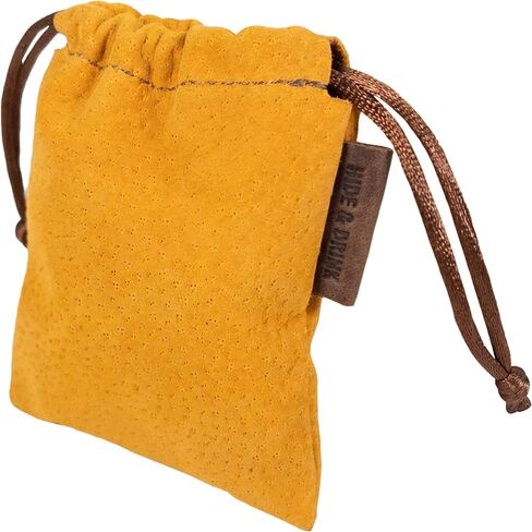 Hide & Drink, Multipurpose Small Coin Bag Handmade from Sheepskin (Orange) in Saudi Arabia