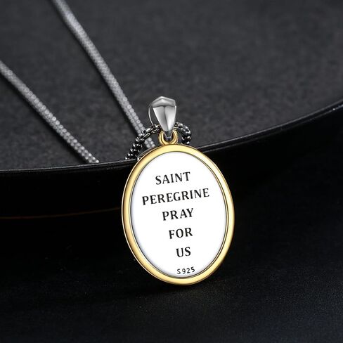 StoryEtain سانت مايكل / كريستوفر / Peregrine قلادة للرجال 925 الفضة الاسترليني سانت كريستوفر قلادة المجوهرات الكاثوليكية خمر الدين هدية لصديقها الزوج in Kuwait
