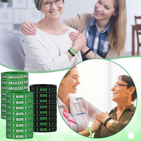 Sosation 500 Pcs Mental Health Awareness Silicone Bracelet Bulk with Saying Green Ribbon Wristbands Health Bracelet Mental Health Gifts Accessories for Men Women Patients Family in Saudi Arabia