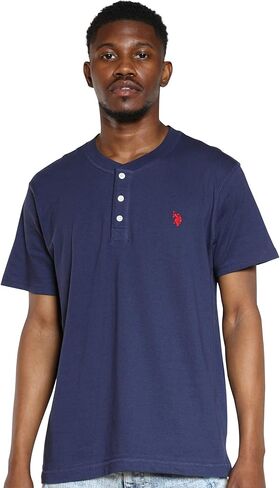 U.S. POLO ASSN. Short Sleeve Small Pony Solid Henley Knit Shirt in Saudi Arabia