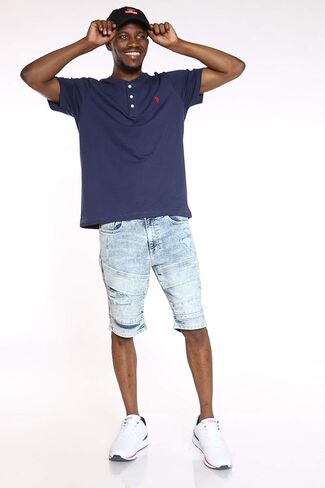 U.S. POLO ASSN. Short Sleeve Small Pony Solid Henley Knit Shirt in Saudi Arabia