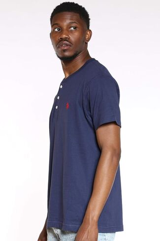 U.S. POLO ASSN. Short Sleeve Small Pony Solid Henley Knit Shirt in Saudi Arabia