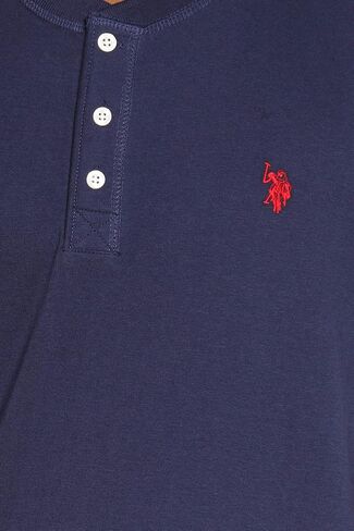 U.S. POLO ASSN. Short Sleeve Small Pony Solid Henley Knit Shirt in Saudi Arabia
