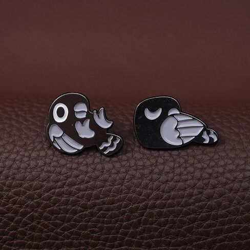 Black Bird Enamel Pins for Women Kids Cute Animal Enamel Brooch Pins for Jackets Clothes Naughty Bird Enamel Brooch Badge DIY Accessories Décor in Kuwait