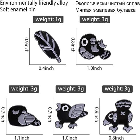 Black Bird Enamel Pins for Women Kids Cute Animal Enamel Brooch Pins for Jackets Clothes Naughty Bird Enamel Brooch Badge DIY Accessories Décor in Kuwait