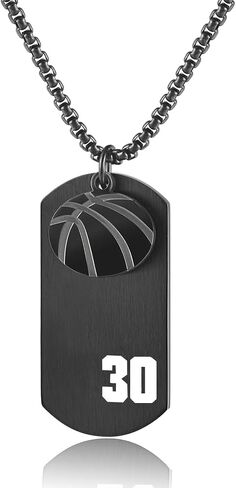 VI.SPORT Player Number 30 Basketball Cross Necklace Dog Tag Pendant, Religious Christian Verse Charm Chain Inspiring Faith I Can Do All Things Jewelry (Black) in Saudi Arabia