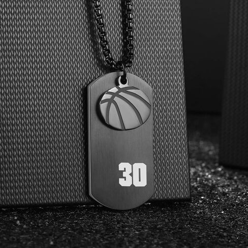 VI.SPORT Player Number 30 Basketball Cross Necklace Dog Tag Pendant, Religious Christian Verse Charm Chain Inspiring Faith I Can Do All Things Jewelry (Black) in Saudi Arabia