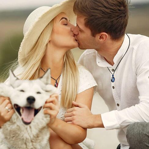 Aienid زوجين قلادة قلادة، الملك الملكة التنغستن الصلب قلادة قلادة لحفل الزفاف in Kuwait