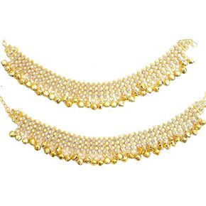 جويل انديا خلخال بايال من خرز كوندان غونغرو الذهبي التقليدي من بوليوود in Kuwait