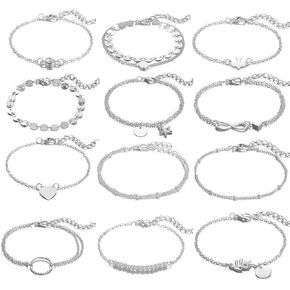 OHEDOS Gold Ankle Bracelets for Women, 14K Gold Anklets for Women Waterproof Cuban Link Anklets Set Layered Anklet Bracelets for Women Anklet for Women Gold Jewelry Gift in Saudi Arabia