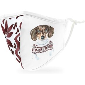 WEDDINGSTAR 3-Ply Adult Washable Cloth Face Mask Reusable and Adjustable with Filter Pocket - Christmas Holiday