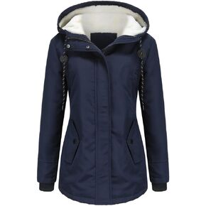 MODFUL Women's Warm Winter Coat Thicken Fleece Lined Parka Plus Size Jacket With Hood in Kuwait