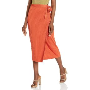 Club Monaco Women's Shiny Wide Rib Wrap Skirt in Kuwait