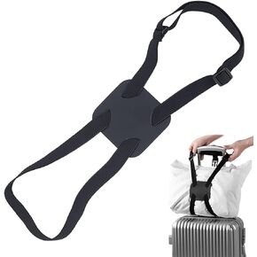 احزمة الامتعة، بنجي لحقيبة الامتعة، حزام شنطة سفر عالي المرونة بدون استخدام اليدين، حزام امتعة قابل للتعديل وحزام مرن للحقائب (اسود) in Kuwait