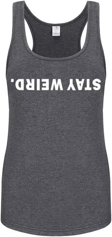 FANNOO Tank Tops for Women-Womens Funny Saying Fitness Workout Racerback Tank Tops Sleeveless Shirts in Saudi Arabia