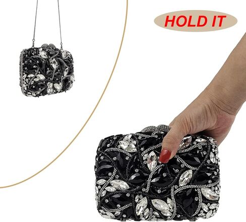 Colorful Crystal Clutch Box Handbag Women Sparkling Evening Bags for Wedding Party Prom Purse in Saudi Arabia