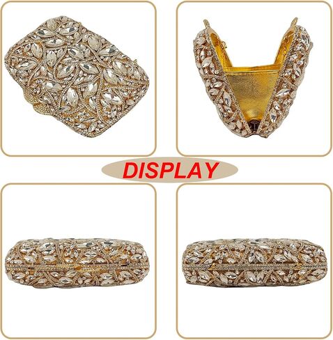 Colorful Crystal Clutch Box Handbag Women Sparkling Evening Bags for Wedding Party Prom Purse in Saudi Arabia