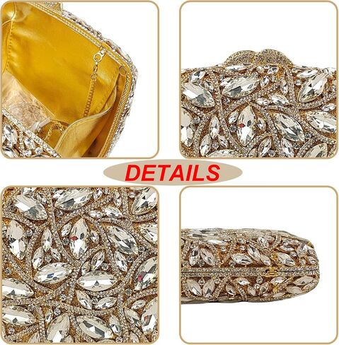 Colorful Crystal Clutch Box Handbag Women Sparkling Evening Bags for Wedding Party Prom Purse in Saudi Arabia