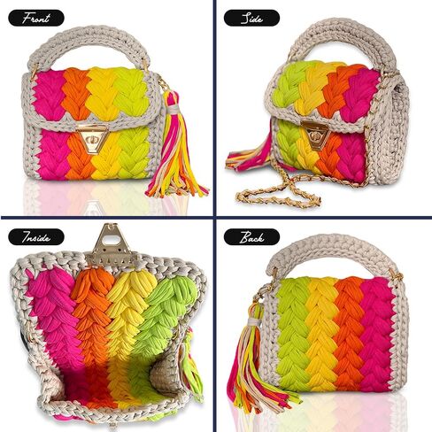 CHQEL Evening Clutch Bag for Women, Handmade Crochet Wedding Party Purse, Small Flap Formal Crossbody Handbag Evening Clutch in Saudi Arabia