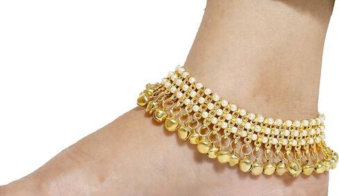 جويل انديا خلخال بايال من خرز كوندان غونغرو الذهبي التقليدي من بوليوود in Kuwait