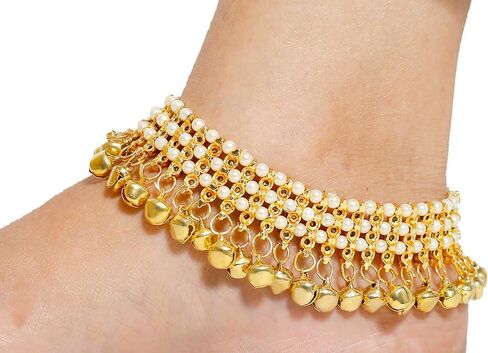 جويل انديا خلخال بايال من خرز كوندان غونغرو الذهبي التقليدي من بوليوود in Kuwait