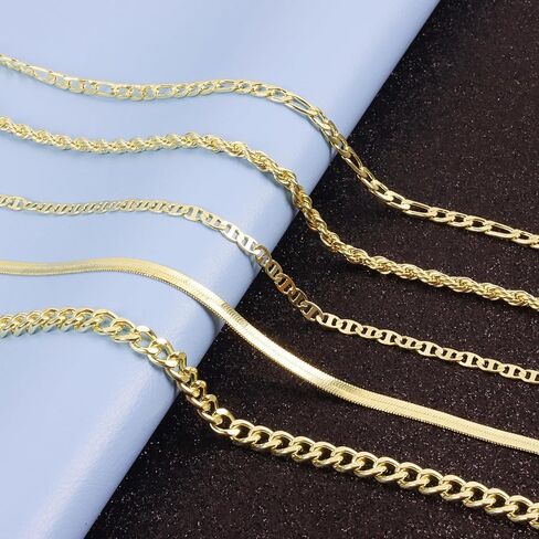 OHEDOS Gold Ankle Bracelets for Women, 14K Gold Anklets for Women Waterproof Cuban Link Anklets Set Layered Anklet Bracelets for Women Anklet for Women Gold Jewelry Gift in Saudi Arabia