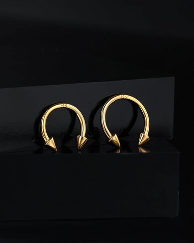 اليهودي 14K الصلبة الذهب الحاجز خواتم 16 جرام سبايك الحاجز مجوهرات Daith ثقب المجوهرات الزنمة اللولب أقراط الشفاه ثقب المجوهرات للنساء الرجال in Saudi Arabia